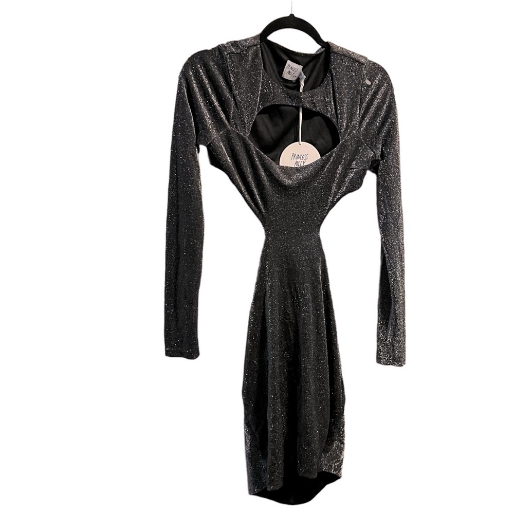 NWT Princess Polly Kalbarri Cut Out Silver Mini Dress Size 10